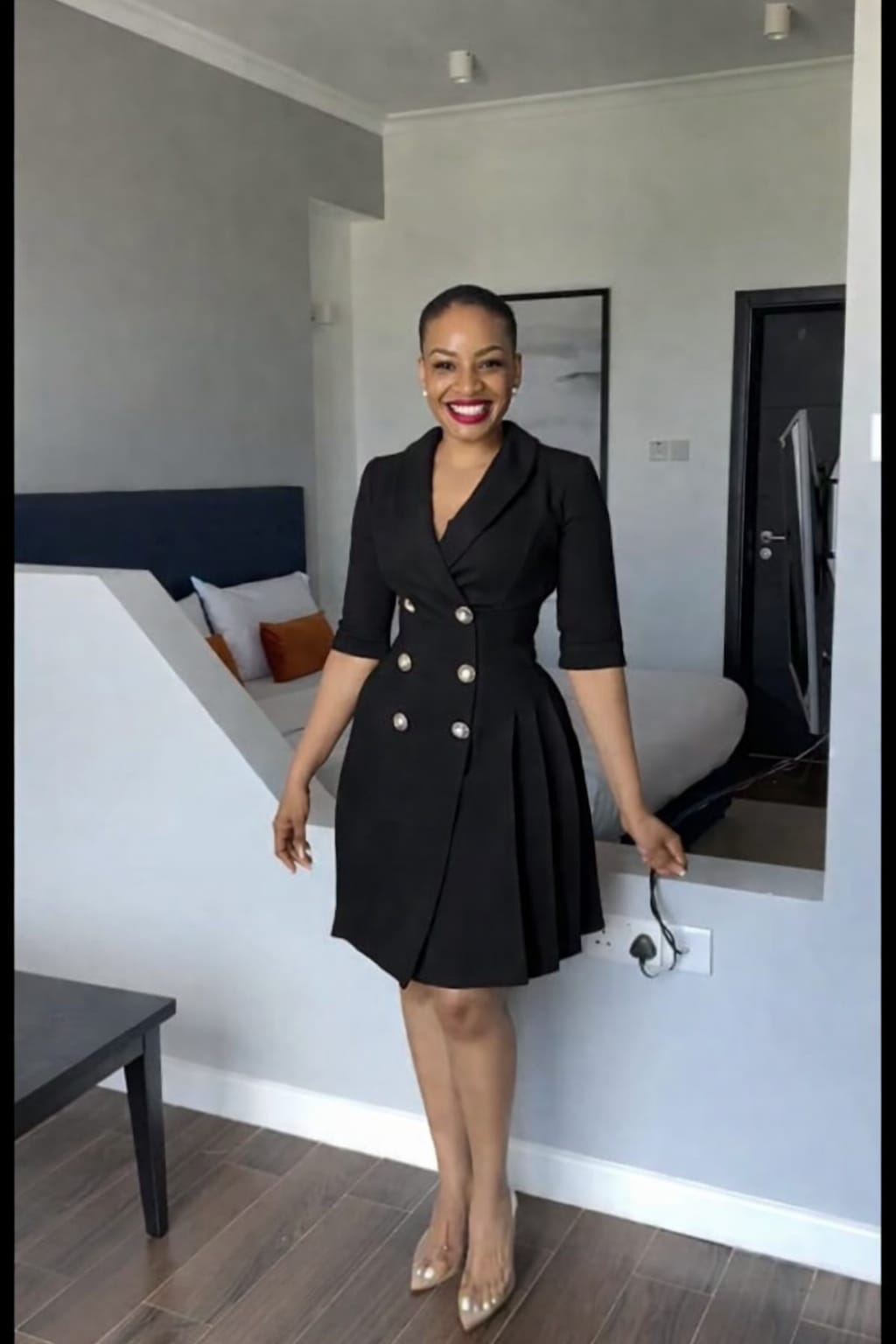 Elegant Double-Breasted Office Dress