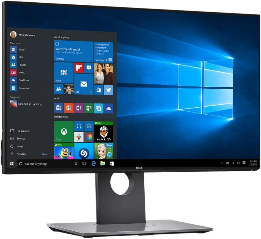 Refurbished Ultra Sharp U2417H 24" Infinity Edge Monitor - Full HD (1920x1080) - IPS - 60Hz - 99% sRGB - Black/Silver