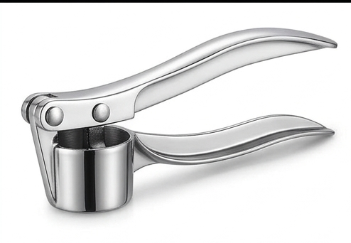 Heavy Duty Stainless Steel Garlic Press – Ergonomic Manual Garlic Crusher & Mincer – Professional Kitchen Ginger Squeezer Tool