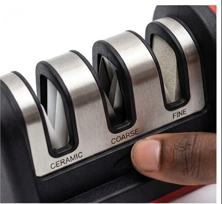 RS-168 Professional 3-Stage Kitchen Knife Sharpener – Manual Grinding Tool for Steel & Ceramic Knives