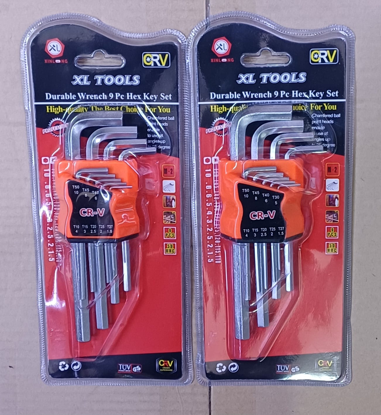 XL TOOLS 9-Piece Durable Hex Key Set - CR-V Steel Allen Wrench Kit with Chamfered Ball Point Heads