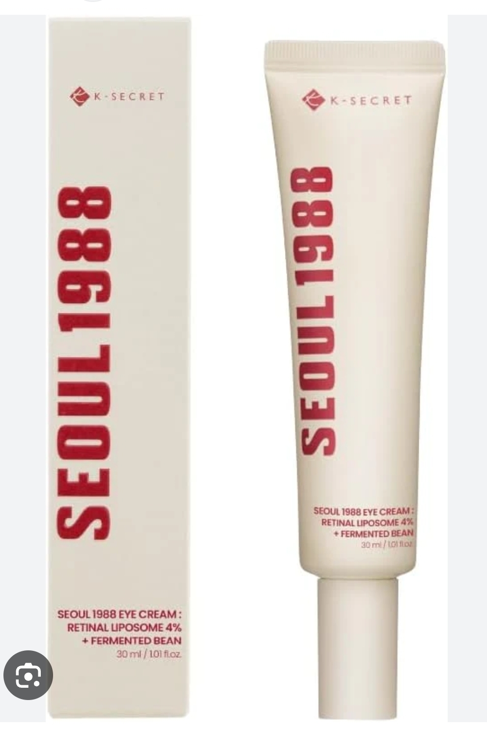 K Secret SEOUL 1988 Eye Cream liposome retinol 4% + fermented bean extract with Bacuchiol Vitamin C & E 3 peptides Eye contour.Powerful cream minimize eyeballs wrinkles,brightens skin strength & elast