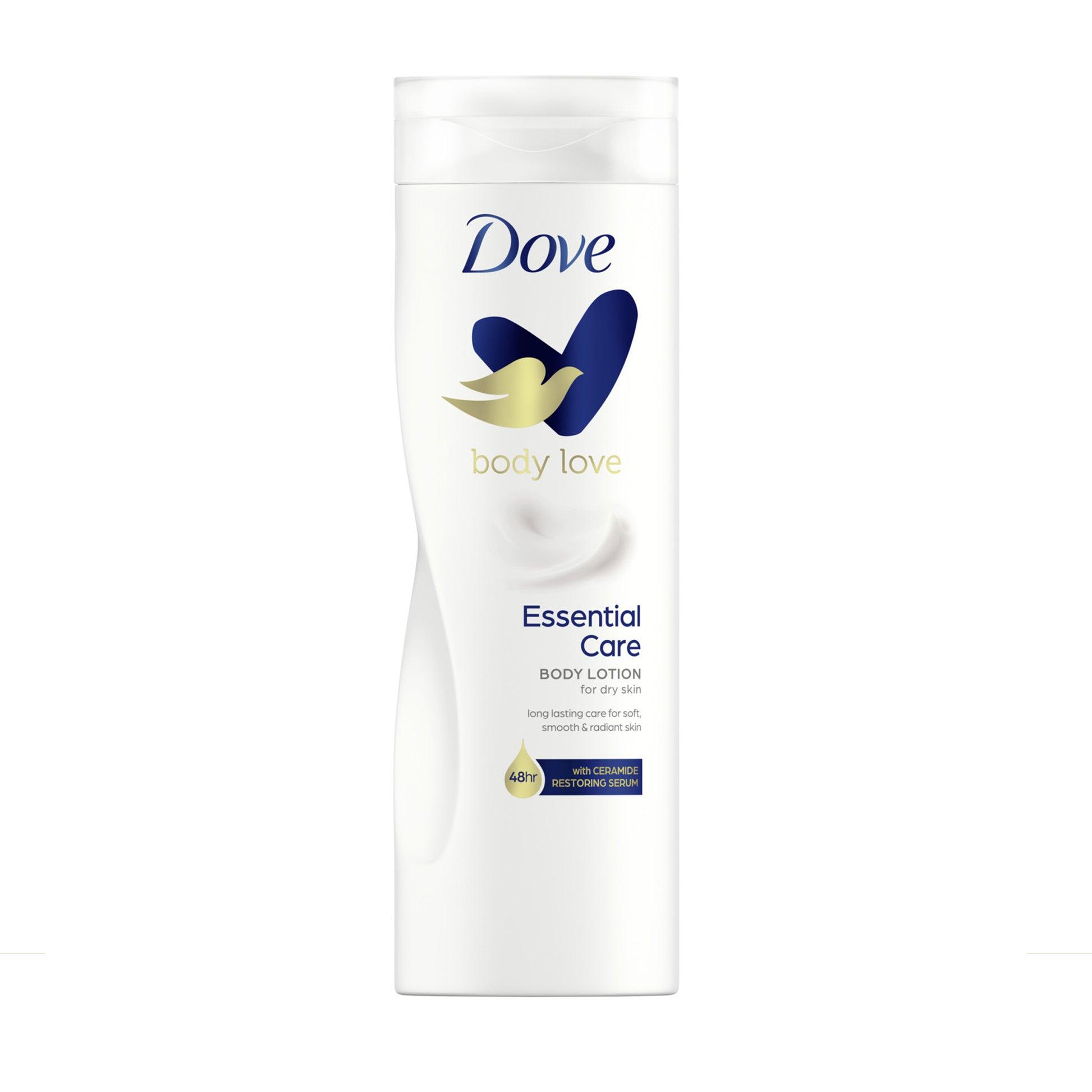 Dove Body Love Essential Care Body Milk Moisturizing Lotion + Johnson's Baby Oil Hydrating Skin Care Combo Deep Nourishing Moisture Soft Smooth Skin Care For Dry Skin Women Men