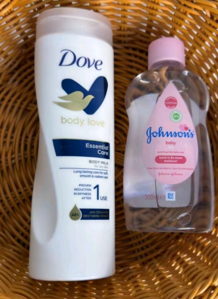 Dove Body Love Essential Care Body Milk Moisturizing Lotion + Johnson's Baby Oil Hydrating Skin Care Combo Deep Nourishing Moisture Soft Smooth Skin Care For Dry Skin Women Men