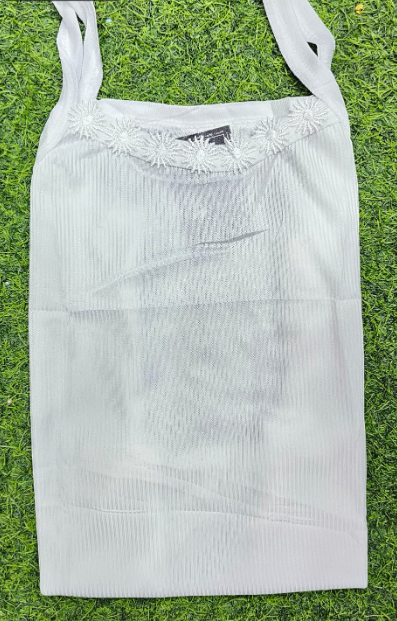 Girls' Ribbed Long-Sleeve Top with Floral Embroidery & Front Tie Detail