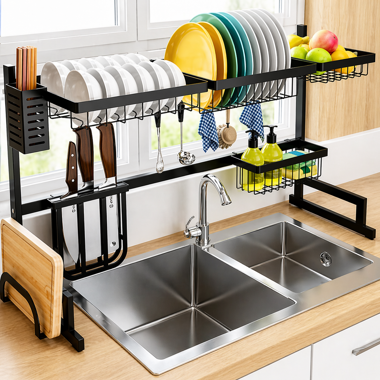 Over The Sink Dish Drainer | Space-Saving Dish Drainer for Modern Kitchens | Dry, Store & Organize.