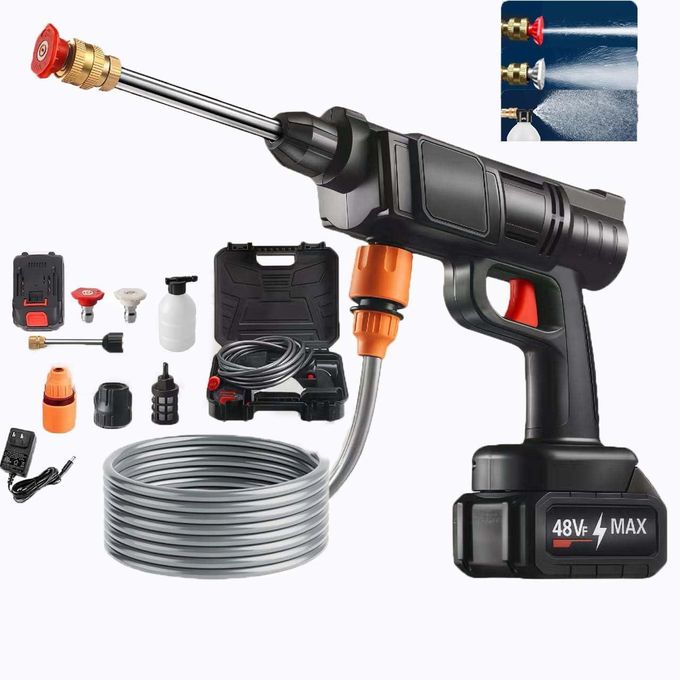 Cordless Pressure Washer, Pressure Water Spray Gun,2 Lithium Battery Lasts for 60 Min with Fully Charged, Portable High Pressure Car Washer for Car/Fence/Wall/Deck Cleaning