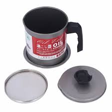1.4L Strainer Oil Cooking Oil Filter Storage Oil Container Leakage Proof Oil Strainer Kitchen Oil Tank Cooking Oil Stainless-Steel Oil Filter Storage .Designed to remove food particles and impurities.