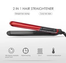 Cronier professional 2in1 ceramic flat iron hair straightener simple operation salon and household use 110-240v heating area 90*30mm power source electric