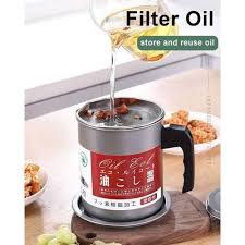 1.4L Strainer Oil Cooking Oil Filter Storage Oil Container Leakage Proof Oil Strainer Kitchen Oil Tank Cooking Oil Stainless-Steel Oil Filter Storage .Designed to remove food particles and impurities.