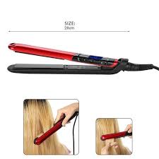 Cronier professional 2in1 ceramic flat iron hair straightener simple operation salon and household use 110-240v heating area 90*30mm power source electric