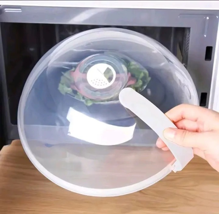 OFFER !!! OFFER !!!Microwave food cover high temperature splash-proof cover with handle washable transparent dust-proof with chef special handle
