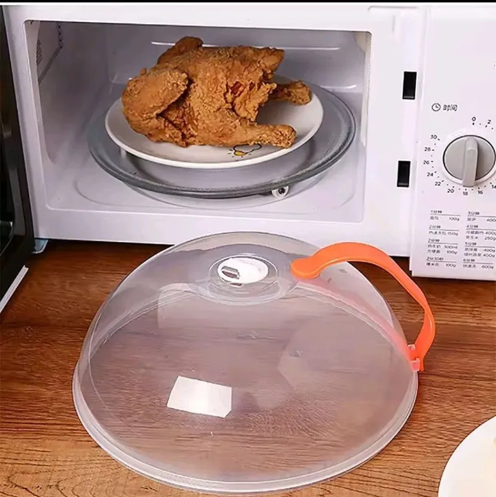 OFFER !!! OFFER !!!Microwave food cover high temperature splash-proof cover with handle washable transparent dust-proof with chef special handle