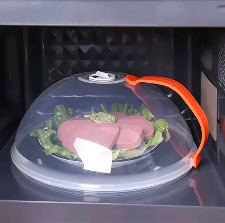OFFER !!! OFFER !!!Microwave food cover high temperature splash-proof cover with handle washable transparent dust-proof with chef special handle