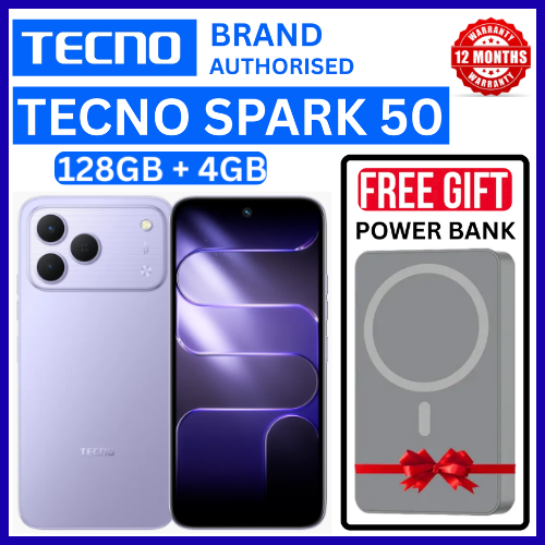 NEW ARRIVALS!!!! BRAND NEW TECNO SPARK 50 4G SMARTPHONE 128GB ROM+ 4GB RAM 6.78"  INCH SCREEN 120Hz REFRESH RATE  6700mAh Battery 18W FAST CHARGING, 50MP  CAMERA, 8MP BACK CAMERA  ANDROID 16