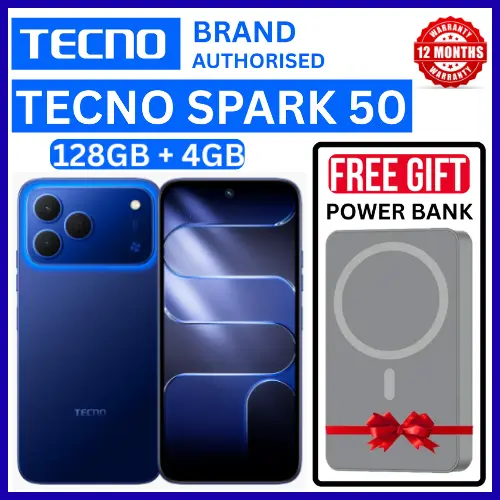 NEW ARRIVALS!!!! BRAND NEW TECNO SPARK 50 4G SMARTPHONE 128GB ROM+ 4GB RAM 6.78"  INCH SCREEN 120Hz REFRESH RATE  6700mAh Battery 18W FAST CHARGING, 50MP  CAMERA, 8MP BACK CAMERA  ANDROID 16
