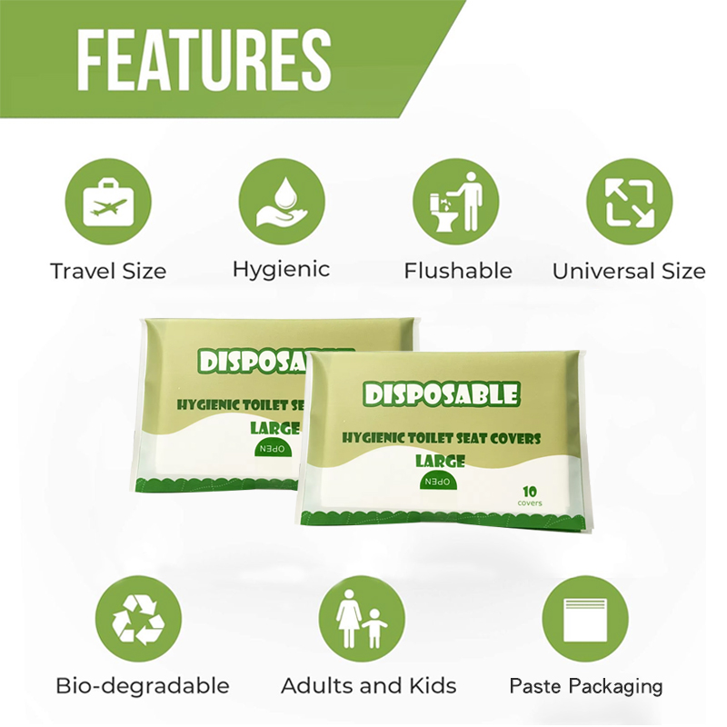 10pcs Large Portable Disposable Flushable Toilet Seat Cover Travel Camping Hotel Bathroom Accessories Degradable Waterproof Soluble Water Toilet cover