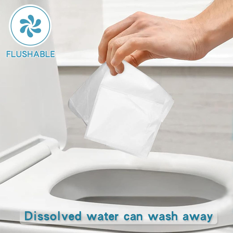 10pcs Large Portable Disposable Flushable Toilet Seat Cover Travel Camping Hotel Bathroom Accessories Degradable Waterproof Soluble Water Toilet cover