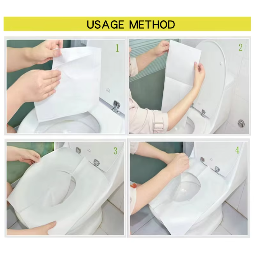 10pcs Large Portable Disposable Flushable Toilet Seat Cover Travel Camping Hotel Bathroom Accessories Degradable Waterproof Soluble Water Toilet cover