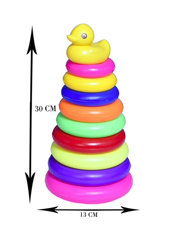 Rainbow Stacking Duck Tower Ring Toy – Colorful Educational Baby Shape Sorting Stacker Toy for Kids