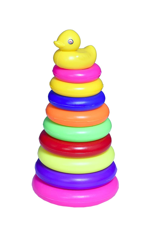 Rainbow Stacking Duck Tower Ring Toy – Colorful Educational Baby Shape Sorting Stacker Toy for Kids