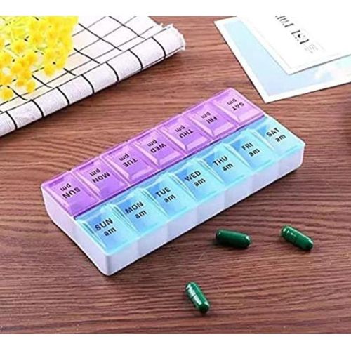 7-Day Weekly Pill Organizer Case Vitamin Medicine Planner Box