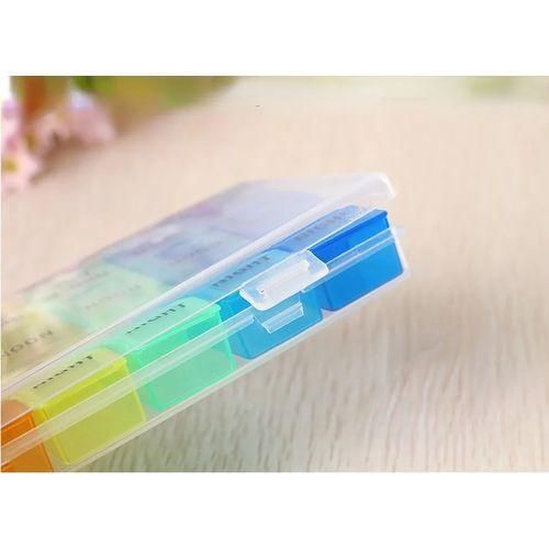 7 Days Multicolour  Portable Detachable  Pill Organiser, Versatile Set, Round Pill Box, Medicine Box, 7 Days, Durable Mini Dispenser Weekly, Small Tablets, Weekly Box for Medication, Vitamins