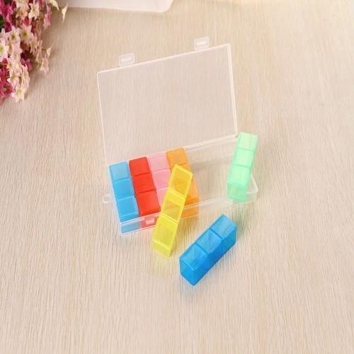 7 Days Multicolour  Portable Detachable  Pill Organiser, Versatile Set, Round Pill Box, Medicine Box, 7 Days, Durable Mini Dispenser Weekly, Small Tablets, Weekly Box for Medication, Vitamins