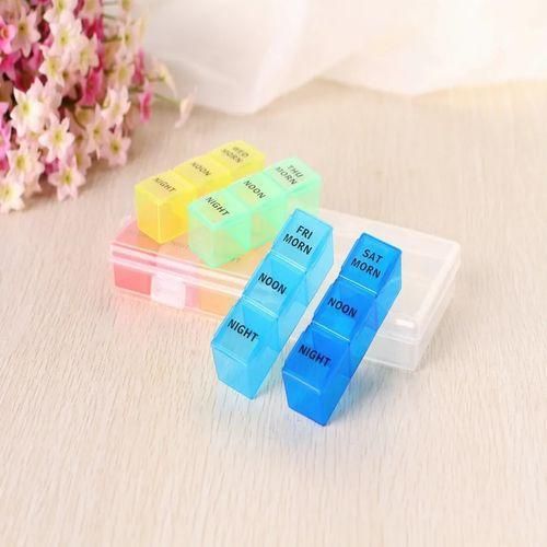 7 Days Multicolour  Portable Detachable  Pill Organiser, Versatile Set, Round Pill Box, Medicine Box, 7 Days, Durable Mini Dispenser Weekly, Small Tablets, Weekly Box for Medication, Vitamins