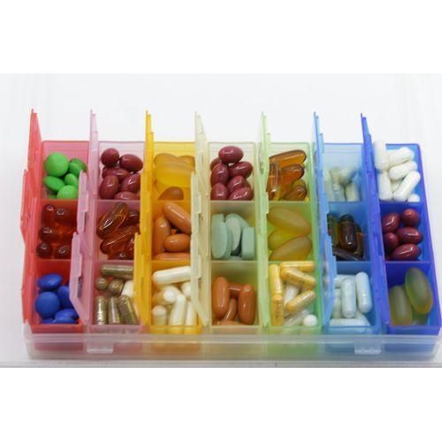 7 Days Multicolour  Portable Detachable  Pill Organiser, Versatile Set, Round Pill Box, Medicine Box, 7 Days, Durable Mini Dispenser Weekly, Small Tablets, Weekly Box for Medication, Vitamins