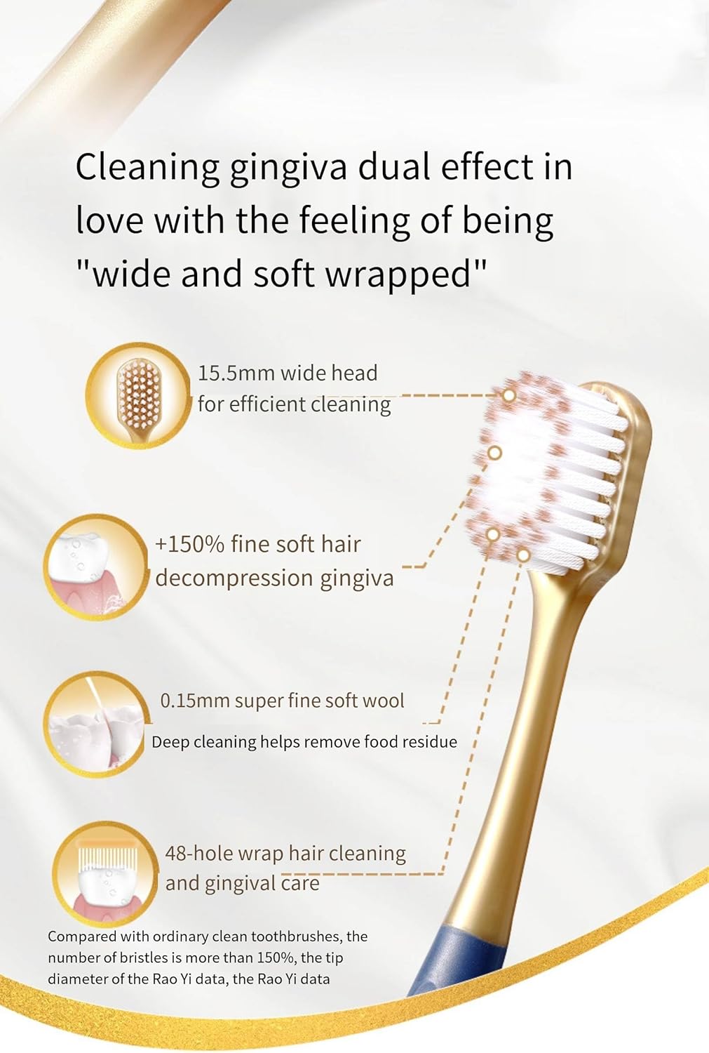 NORA Home 6PCS Soft Toothbrushes for Adults Medium Manual Wider Head Tooth Brush Good Cleaning Effect for Sensitive Teeth Oral Gum Recession