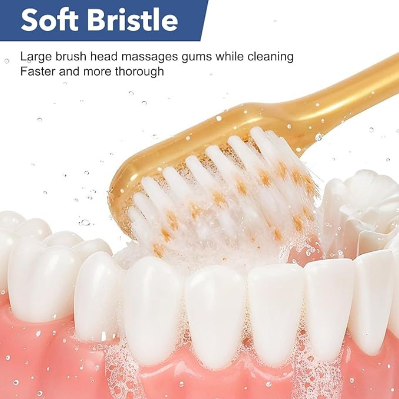 NORA Home 6PCS Soft Toothbrushes for Adults Medium Manual Wider Head Tooth Brush Good Cleaning Effect for Sensitive Teeth Oral Gum Recession
