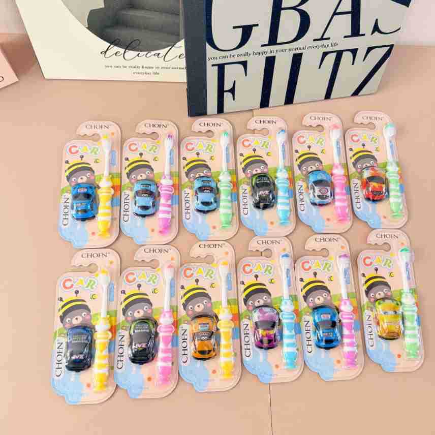 NORA Home Kids Soft Bristle Gentle Cute Toothbrush for 3-12Y Children with Water Gun/Doll/Car Toy Kids Brush for Teeth Care Ideal for Toddlers color random