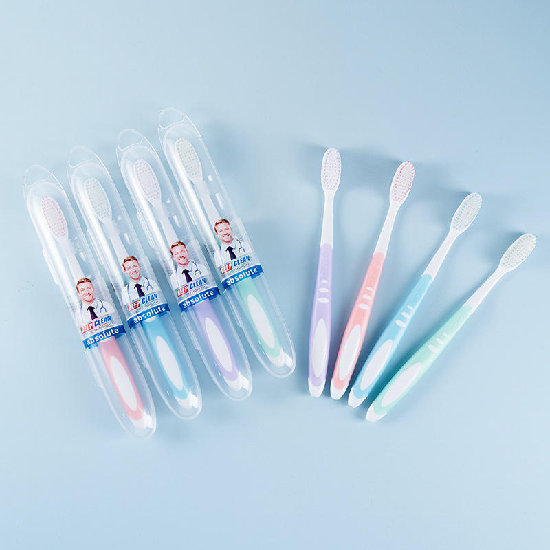 NORA Home 8pcs Soft-bristled Toothbrush‌ Regular Size Head with Box Designed with Cone-Shaped bristles for periodontal Disease Suitable for Sensitive Teeth and Gum Recession