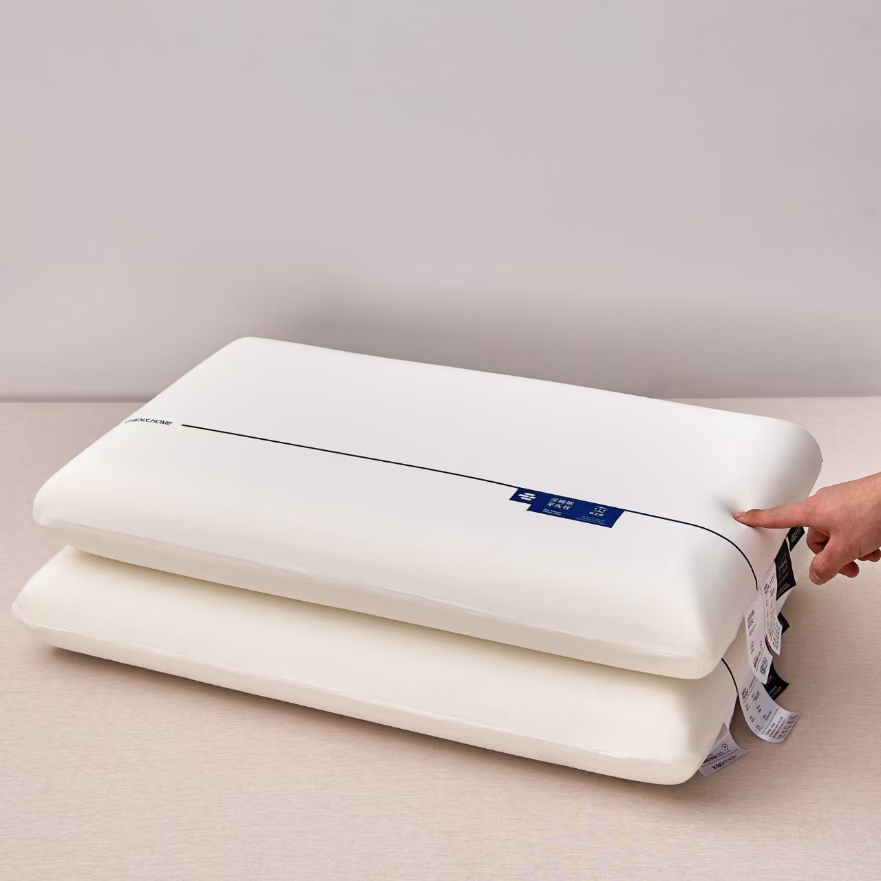 NORA Home 1pc Firm Memory Foam Pillow 42*70cm Middle High Breathable Washable Pillow Inserts Sleep Innovations for Neck Pain Relief Pressure Relief Side Back Stomach Sleeper Cervical Spine Pillow