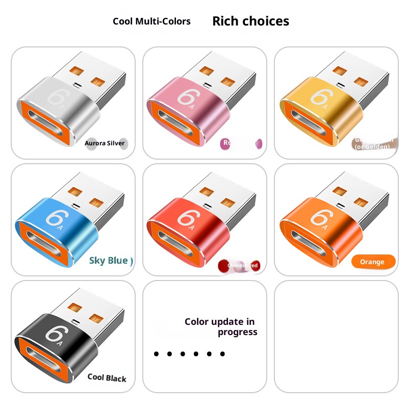 USB to Type-C female adapter for fast charging, brain headphones audio, PD charging, data, OTG converter plug