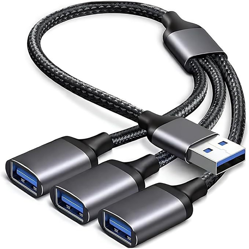 USB HUB Splitter 3-In-1 Gaming Computer Office Acessories USB Expansion Port Cable Laptop Keyboard Mouse Interface Cable