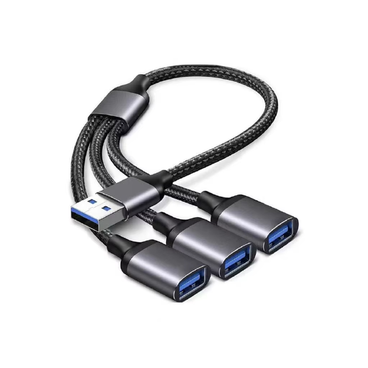 USB HUB Splitter 3-In-1 Gaming Computer Office Acessories USB Expansion Port Cable Laptop Keyboard Mouse Interface Cable