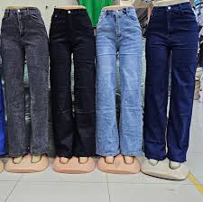 4-Pack Premium Women’s High-Quality Mummy Jeans, Stylish Straight Fit Denim Trousers, Multifunctional Casual Wear – Royal Blue