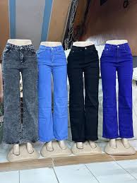 4-Pack Premium Women’s High-Quality Mummy Jeans, Stylish Straight Fit Denim Trousers, Multifunctional Casual Wear – Royal Blue