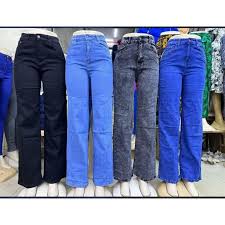 4-Pack Premium Women’s High-Quality Mummy Jeans, Stylish Straight Fit Denim Trousers, Multifunctional Casual Wear – Royal Blue