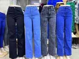 4-Pack Premium Women’s High-Quality Mummy Jeans, Stylish Straight Fit Denim Trousers, Multifunctional Casual Wear – Royal Blue