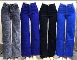 4-Pack Premium Women’s High-Quality Mummy Jeans, Stylish Straight Fit Denim Trousers, Multifunctional Casual Wear – Royal Blue