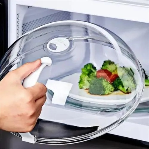 Offer  Offer !!!! Microwave Food Cover with Steam Vents – BPA-Free Splatter Guard for Microwave Cooking Heat-Resistant and Dishwasher-Safe Fits Most Plate Sizes