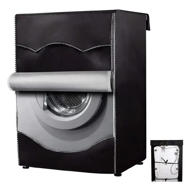 High Quality Front load Washing Machine Cover Waterproof/Dustproof -Fits Upto 12kg ◀️Silver Colour ◀️Zipper Style ◀️85*60*65cm(Fits Upto 10kgs)
