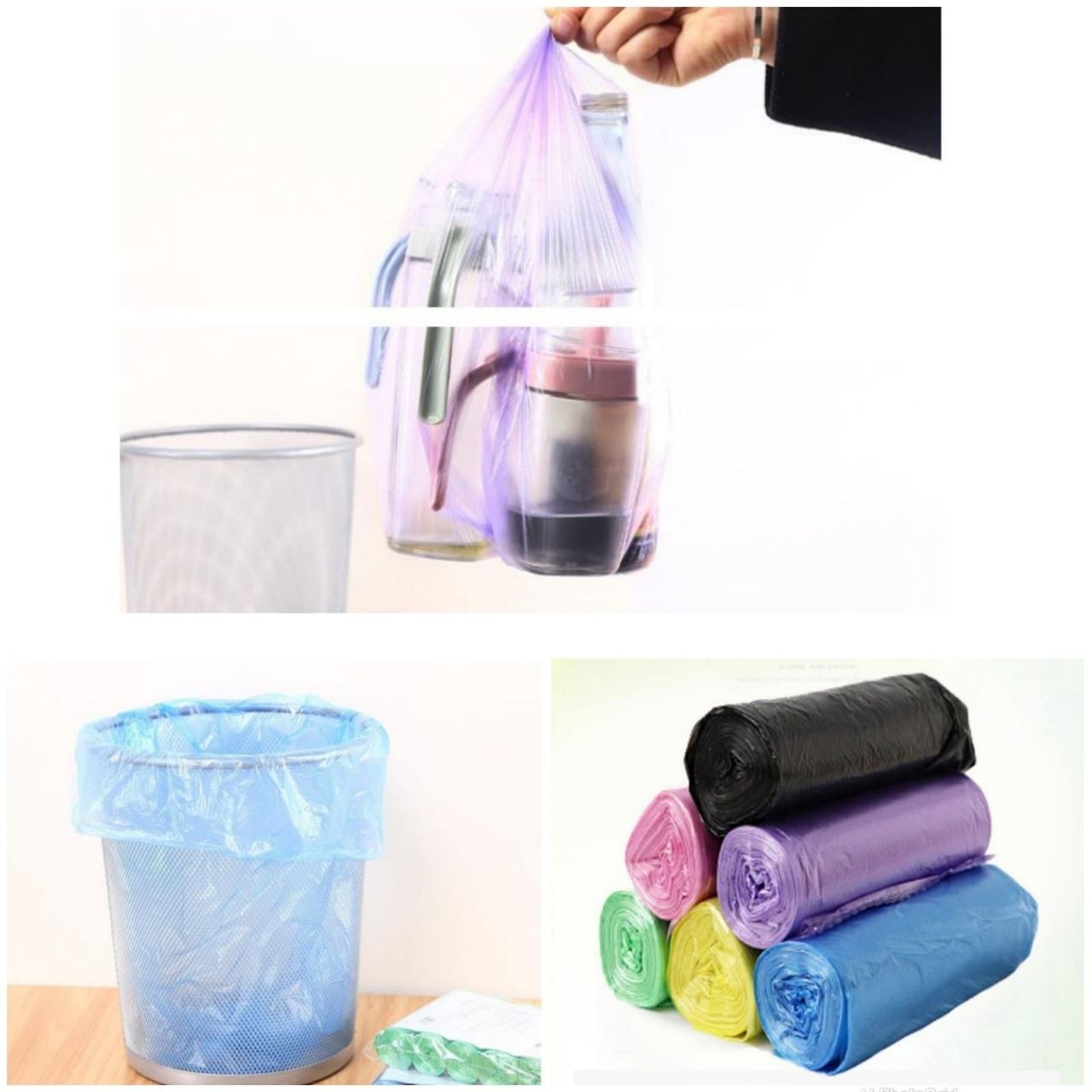 100pcs per set trash bags ✳️Size: 45*50cm used Multipurpose use in kitchen, Bathroom
