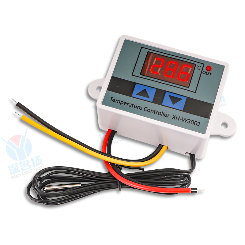 XH-W3001 LCD Digital Temperature Controller, High Precision Intelligent Thermostat, Temperature Control Switch for Incubation, Breeding & Greenhouse, Heating & Cooling Dual Control Module