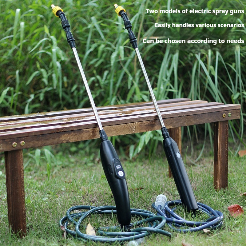 Rechargeable Handheld Electric Spray Gun, Long Pole Watering Sprayer for Garden Plants, High-pressure Electric Watering Can for Home & Outdoor Use