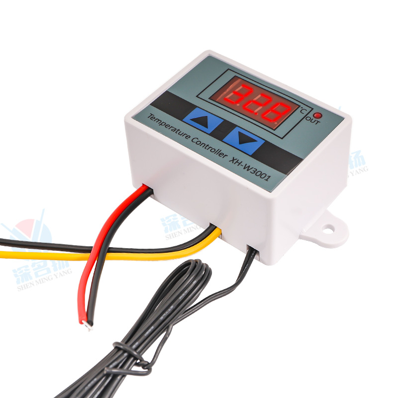 XH-W3001 LCD Digital Temperature Controller, High Precision Intelligent Thermostat, Temperature Control Switch for Incubation, Breeding & Greenhouse, Heating & Cooling Dual Control Module
