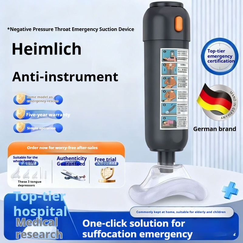 German Brand Heimlich Anti-choking Device, Hospital Certified Pharyngeal Negative Pressure First Aid Suction Device for Home, Kids & Elderly Choking Emergency